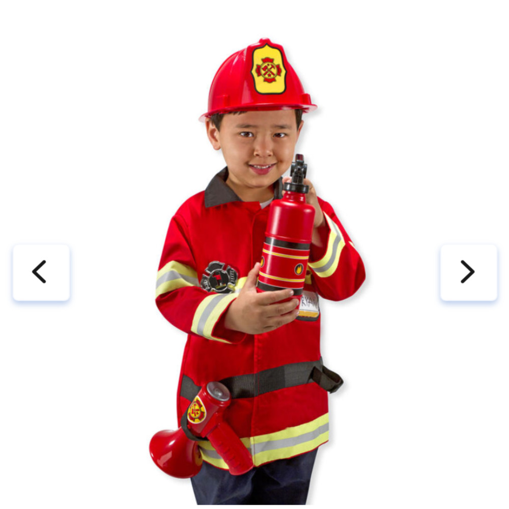Melissa & Doug Fire Chief Role Play Costume Set Size 3-6